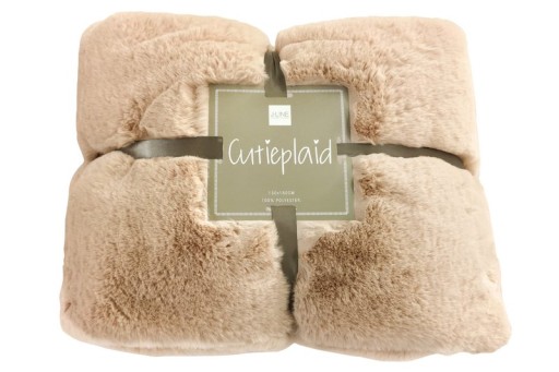 J-Line Plaid Cutie | Polyester | Camel Beige | 130 x 180 cm - Product afbeelding