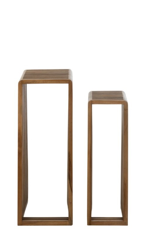 J-Line side table Cube Recycled Teak - natural wood