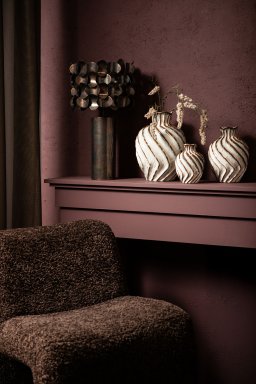 Jaye Black Iron Table Lamp Bended Circle Pattern