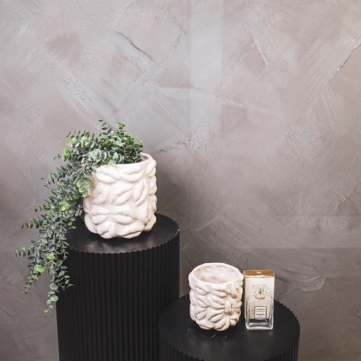 Pot - Kisses - Keramiek - Beige - 17,5x17,5x17,5cm