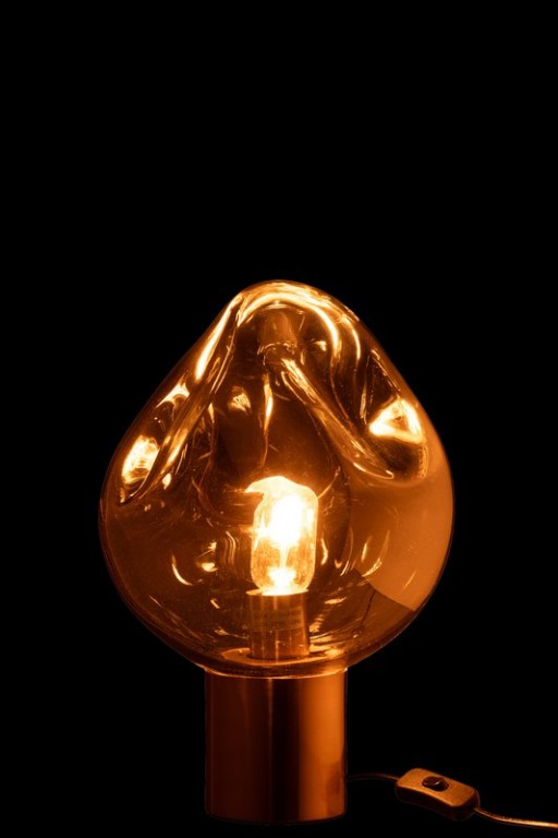 J-Line Lamp Gold Metal/Glass Gray