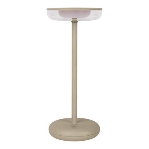 Cordless tablet light "Pasi" for outside and inside, made of metal and plastic in beige, dimmable, with touch and memory function, approx. 26 cm high