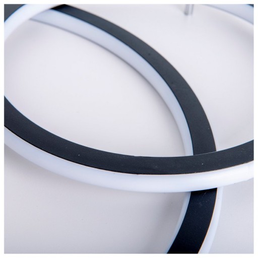 LED ceiling light "Kirk", made of metal in black, integrated LEDs, lighting for living room, office or entrance area