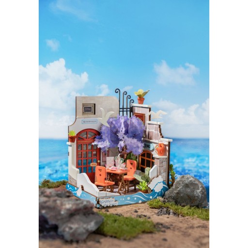 Robotime, DIY Huisje, Sea Holiday Restaurant, DS039, 10x9,x13cm