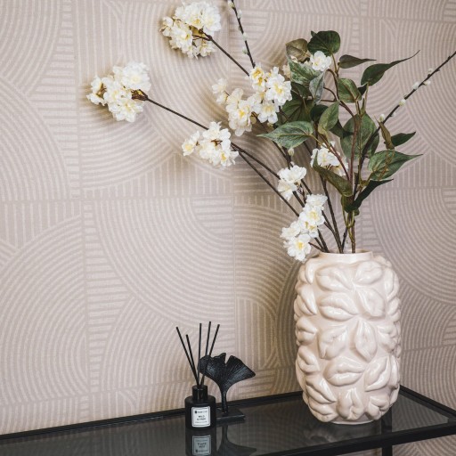 Vaas - Kusjes - Keramiek - Beige - 17x17x27cm