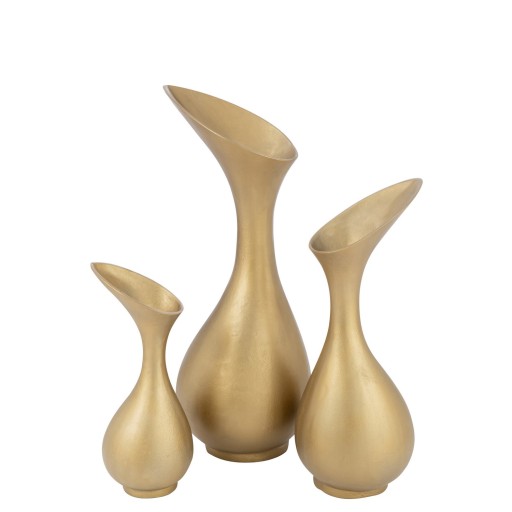 J-Line vaas Olivia - aluminium - goud - large - 77 cm hoog