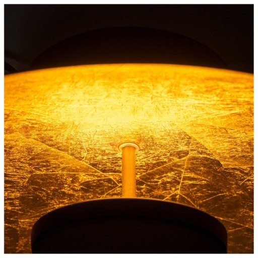 LED ceiling lamp "Firenze" metal ceiling lamp in black, and gold, LED firmly installed, lighting for living room, office or the entrance rod 40 cm diameter