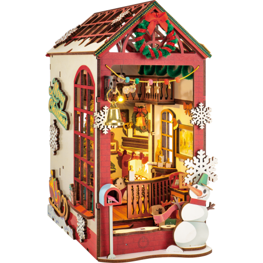 Robotime, DIY Book Nook Boekensteun Christmas Indoor Scene, TGC07, 21,8x13,6x24,7 cm