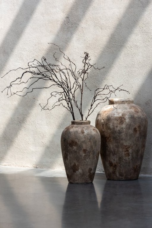 J-Line Vase Pot Antique Clay Beige Large