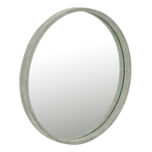 J-Line Spiegel Rond | Groen Kunstleder Ø40 cm Small - Product afbeelding