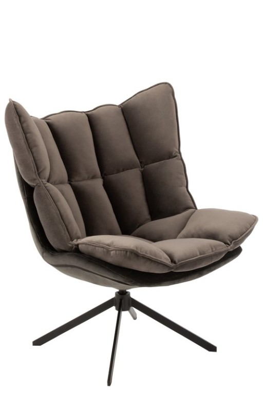 J-Line chair Relax Cushion on frame - textile/metal - gray