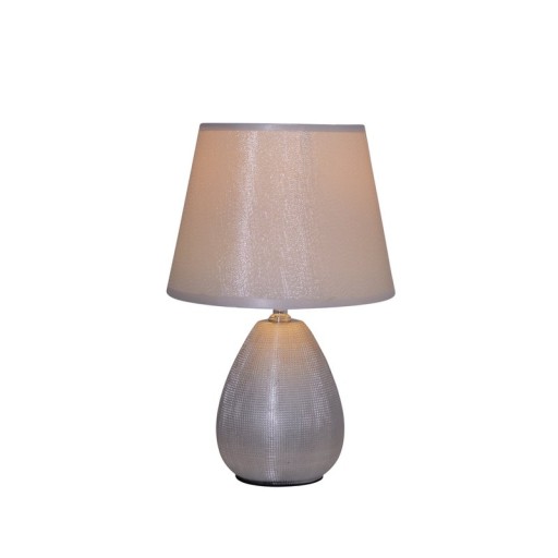 Ceramic table lamp H: 31cm "Simply Ceramics", table lamp made of ceramic, silver, with E14 socket, for dining room, living room, hallway or office, 31 cm high