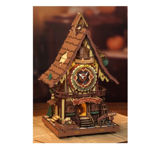 Robotime, 3D Houten Puzzel, Cuckoo Clock, LC901C, 21x17x34 cm