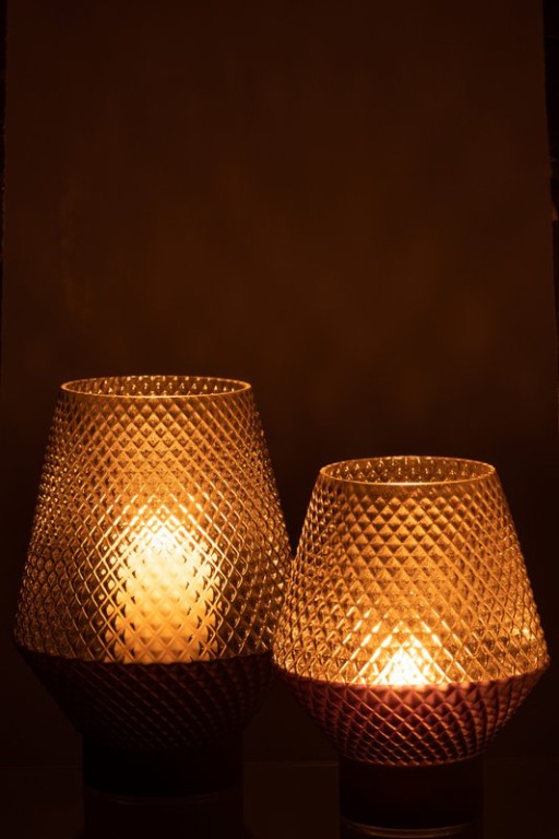 J-Line vase Motif - glass - gray - large