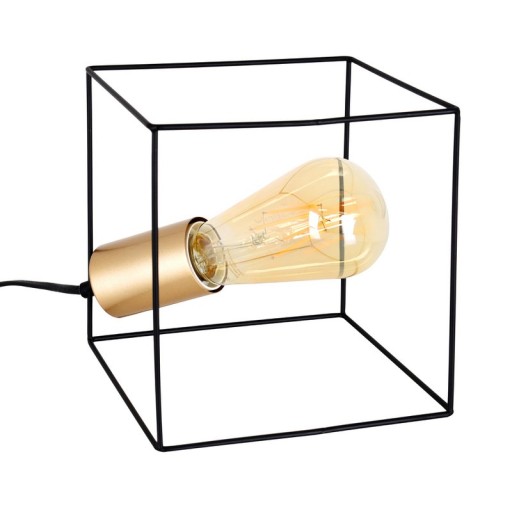 Table lamp "Canto", table lamp made of black, and gold, E27-socket version, for dining room, living room, hallway, office or as a bedside lamp, 16 cm high