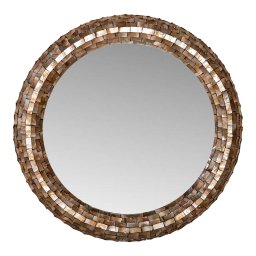 Chelsae Ronde Spiegel | Bronze Poly | Shell Large – 82x82x6 cm