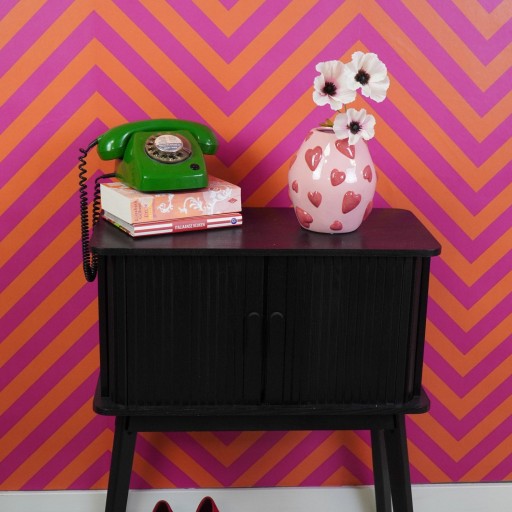 VASE -FLOWER VASE HARTEN - DOLOMITE - Pink/rood - 16x16x17,5 cm