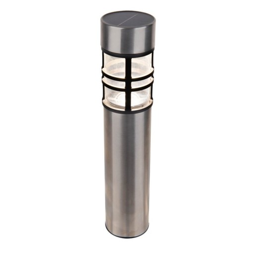 Solar decorativespieß "Bobby" in the 3 Set, Ø 6.2 cm, 42 cm high, metal in steel-blank, plastic, integrated LEDs warm white