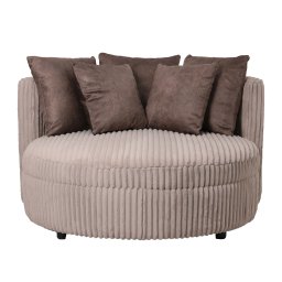 Fayen Taupe Fauteuil Ambience 4 Mink 5 Pillows