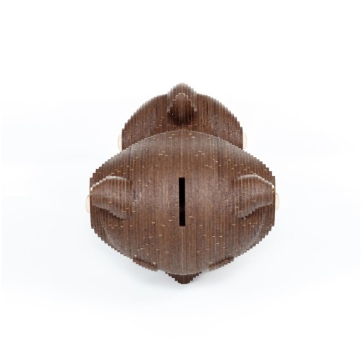 Eco Wood Art (EWA) 3D Houten Bouwset Spaarpot Kat/Cat, 3793, 13,6x12,7x14,1cm