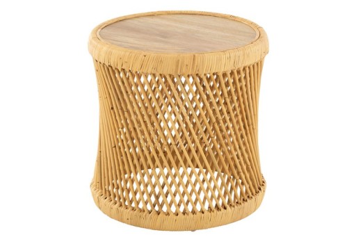 J-Line side table Cylindrical - rattan - natural