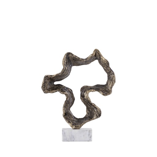 Maryan Brass Shaped Alu Casted Statue Marble BaseS