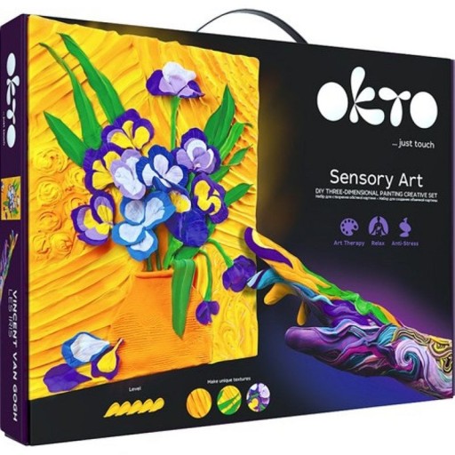 Okto clay DIY 3D Artwork with foam clay, Irises, 10007, 30x40cm