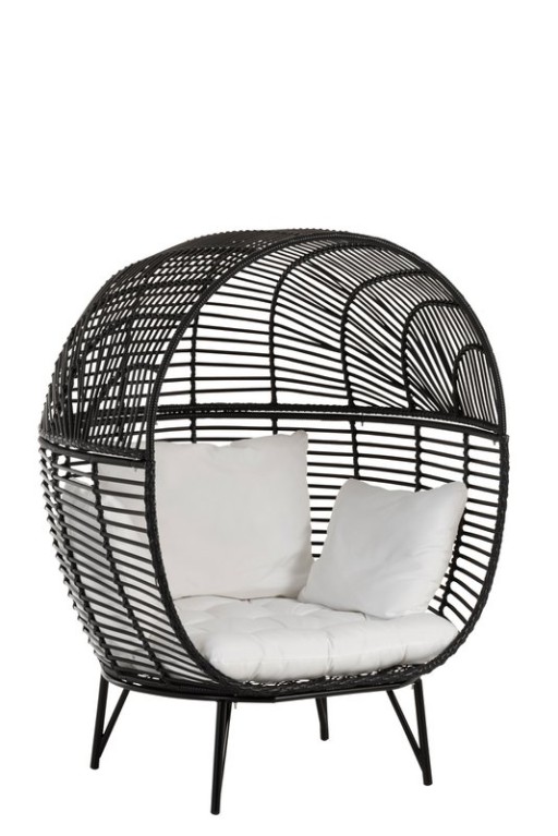 J-Line lounge chair Oval - steel - black