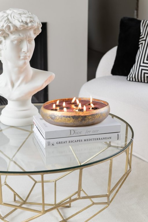 J -Line scented candle M -Chic - Oud & Amber - Glass - Gold/Black - XL - 35U