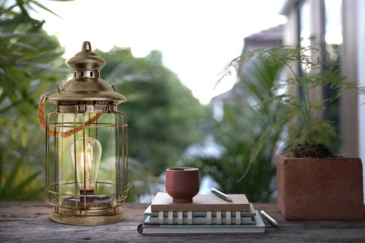 LED decorative solar light "Bruno" made of metal, glass and plastic, copper, with a firmly built-in LED, for outside