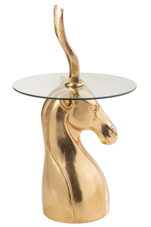 J-Line Side table Antelope Resin/Glass Gold