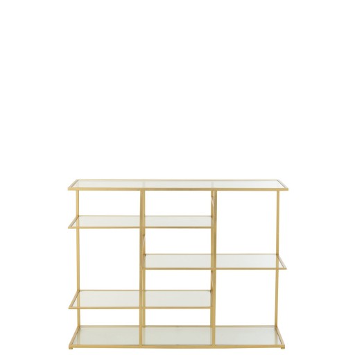 J-Line Console Ijzer/Glas Goudkleurig