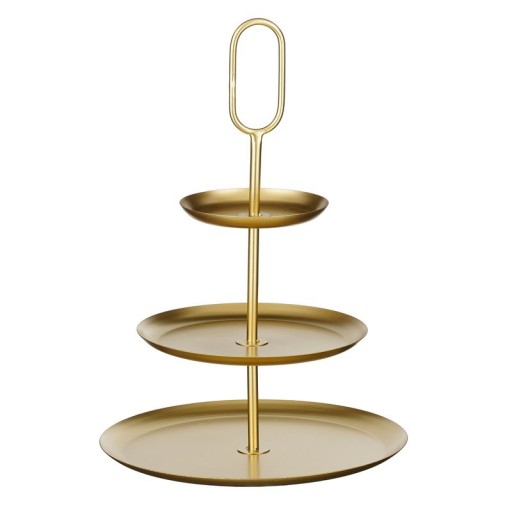Rama Etagere 3 Layers - L38 x W38 x H55 cm - Metal - Gold