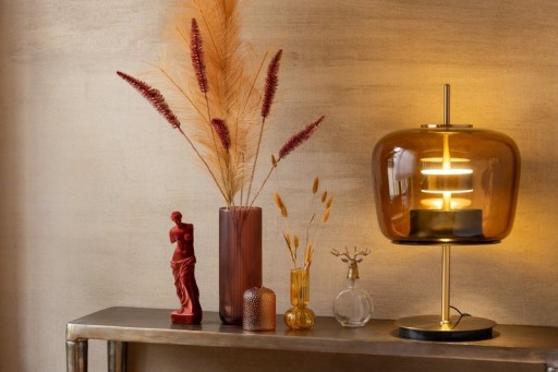 J-Line lamp - glass - brown - LED lights