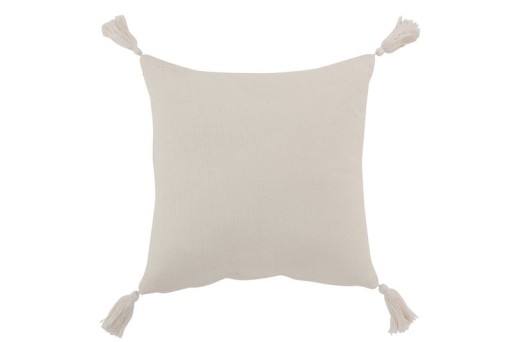 J-Line cushion Flower And Tassels - cotton - white