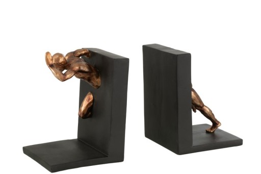 J-Line bookend Athleet - polyresin - bronze - 2 pieces