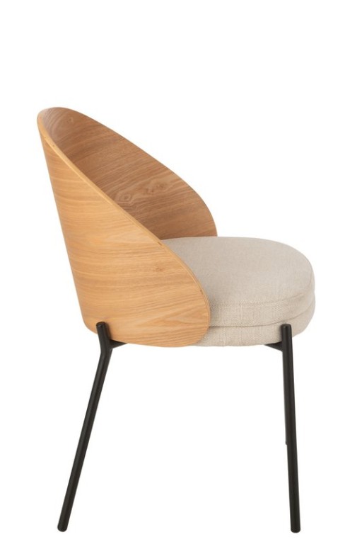 J-Line Chair Lone Plywood/Metal Natural/Beige