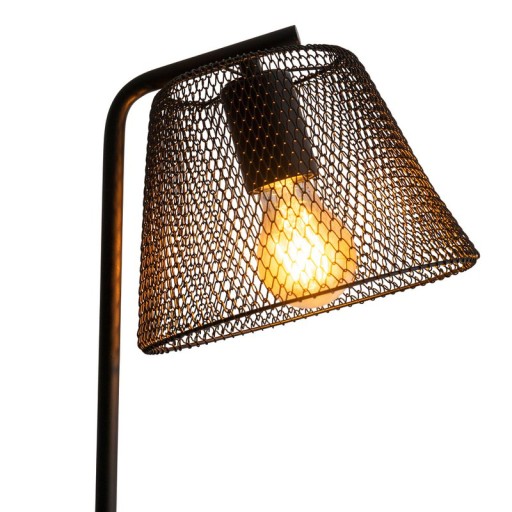 Table lamp "Korie", metal table lamp in black, with E27 socket, 50 cm high, for living area and office.