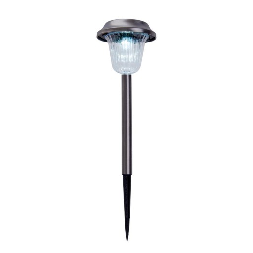 6er Set LED Außenleuchte "Gustav" mit Erdspieß, Edelstahl und Acryl, mit fest verbauten LEDs in kaltweiß, 39 cm hoch