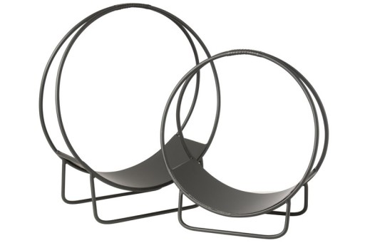 J-Line Firewood Holder Mark Metal Black Large