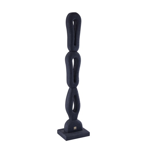 Rhyce Black Mango Wood Statue Open Figure L