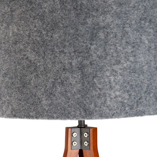 Staande lamp "Filco" Ø Ca. 45 cm, 147 cm hoog, gemaakt van hout en plastic in bruin en grijs, voor E27, voor woonkamer, slaapkamer en eetkamer