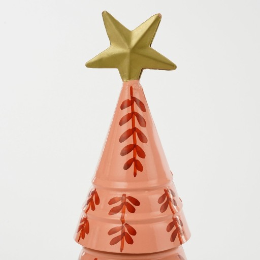 Decoratie Kerstboom - H40 x Ø13 cm - IJzer - Roze
