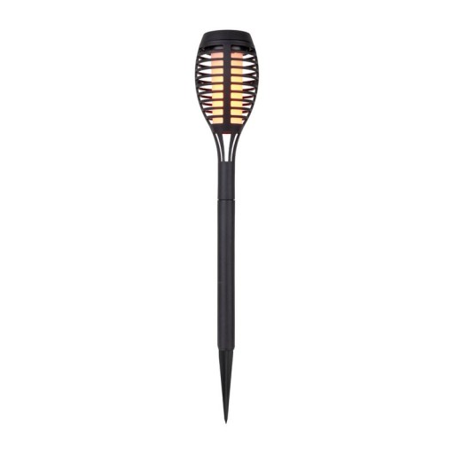 3 Set LED earth spit "torch" 58 cm made of gray plastic, with integrated LED, solar light for outside