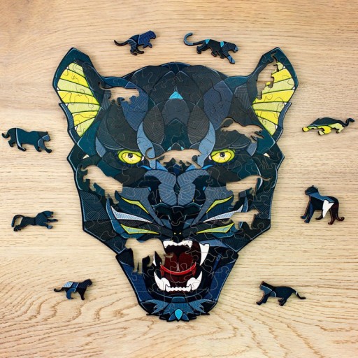 Eco Wood Art Wooden Jigsaw Puzzle Panther/Panther, 1171, 31.1x28x0.5cm Cardboard box