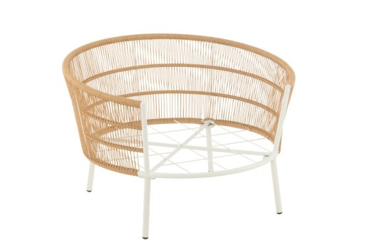 J-Line Chair Joa Metaal/Rattan Wit