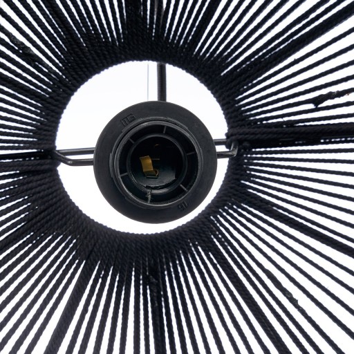 De Houten Kralenkroonluchter - Zwart - L