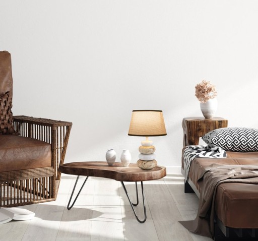 Ceramic table lamp "Stoney", ceramic table lamp in brown, with E14 socket, table lamp for dining room, living room, hallway or office, or as a bedside lamp, 31 cm high