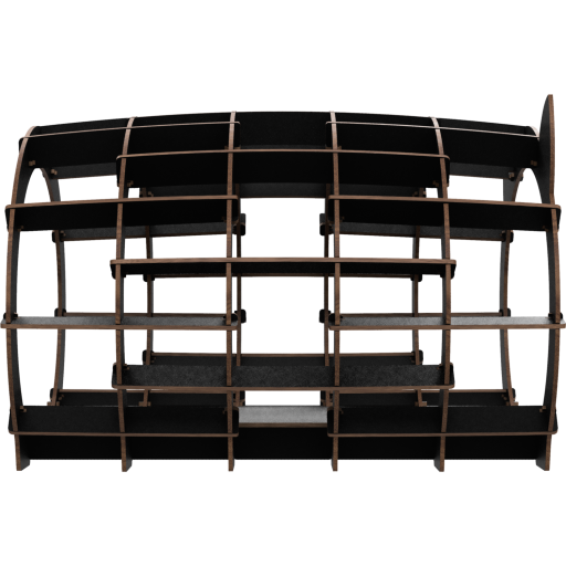 Eco Wood Art (EWA) 3D Bouwpakket Houten Huisje Zwart voor uw Kat met Wit Pluche Vachtje, 1737, 48x36,2x45,6cm