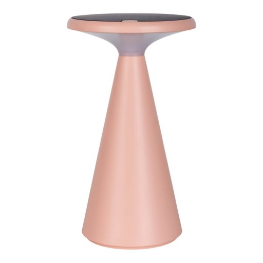 Solar battery table lamp "Palu" for outside and inside, made of plastic in pink, 20 cm high